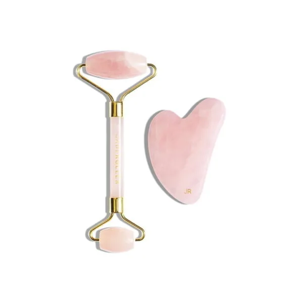 Dúo Roller y Gua Sha Cuarzo Rosa