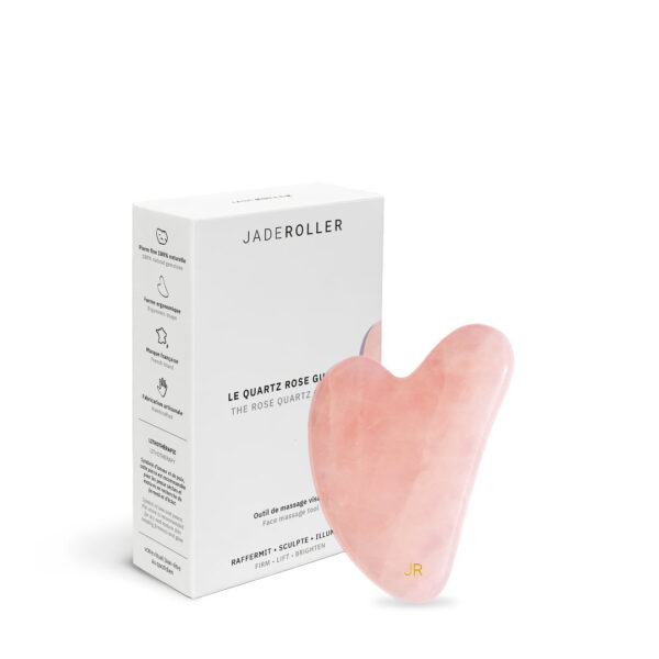 Packaging du gua sha en quartz rose
